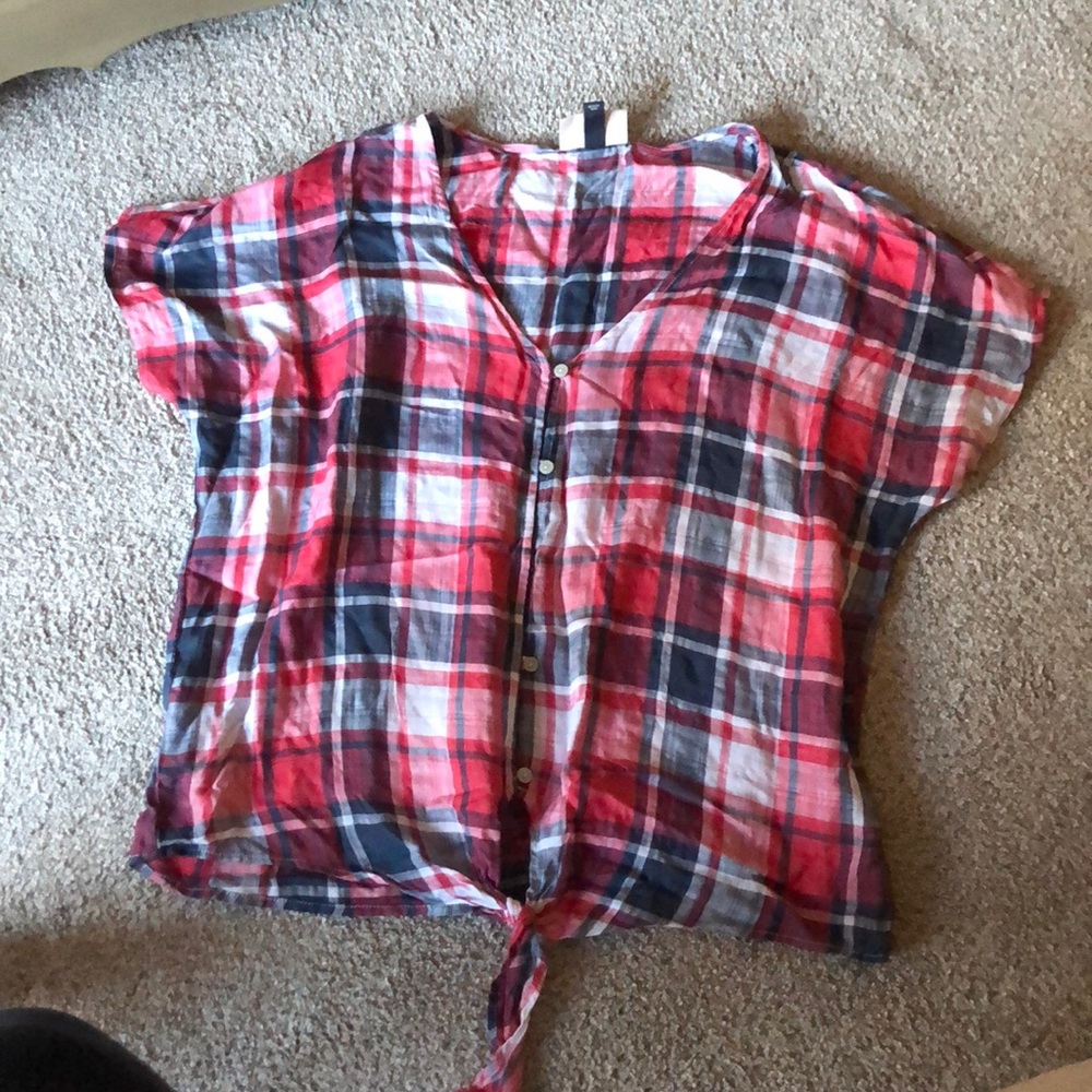 Flannel shirt sleeve top